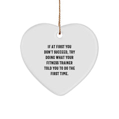 Funny Fitness Trainer Heart Ornament Gifts from Friends and Family for Christmas Unique Decor - Image 1