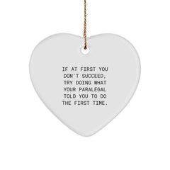 Gifts from Men to Paralegals, Funny Heart Ornament for Christmas Unique Gifts - Image 1