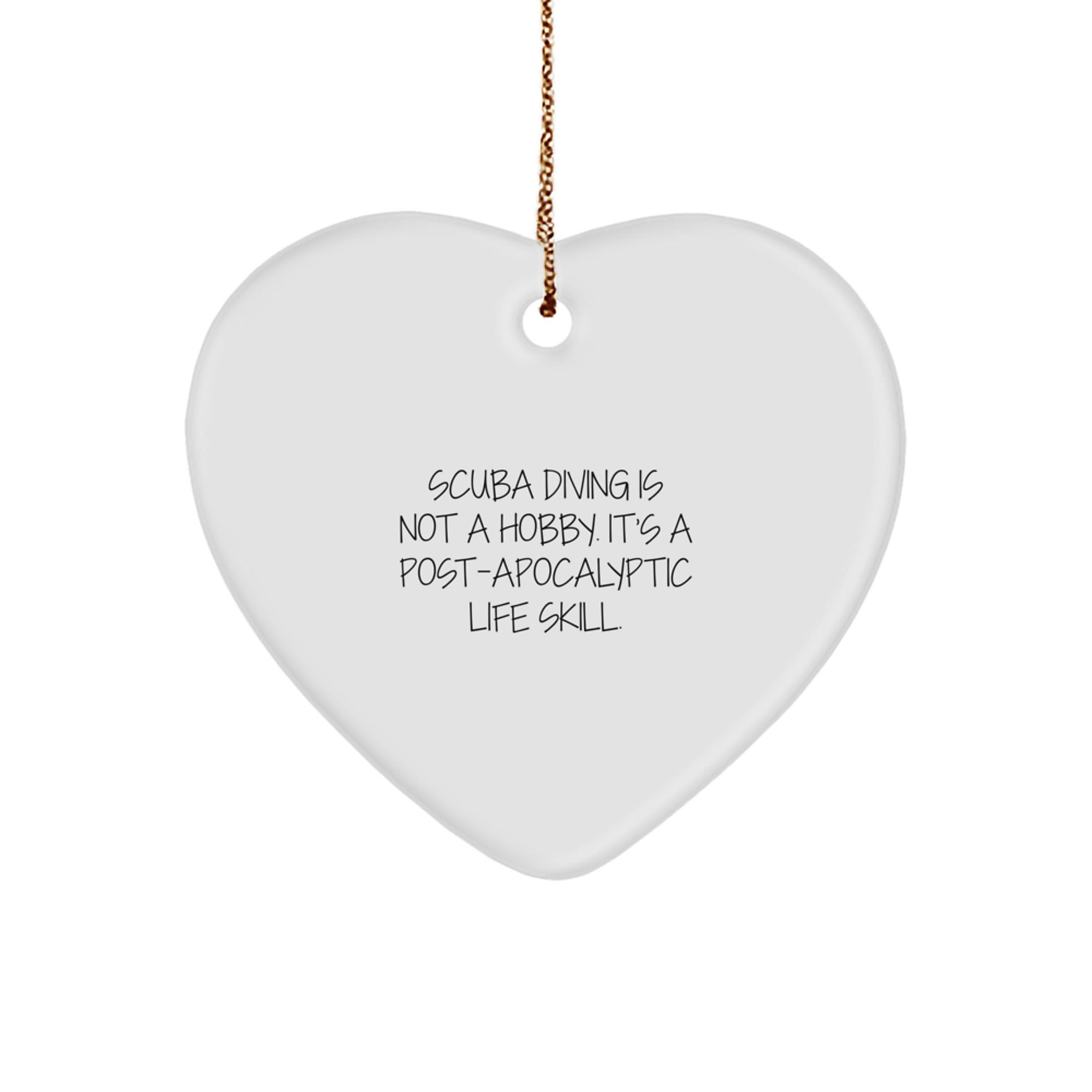Funny Scuba Diving Gifts for Christmas, Scuba Diving Heart Ornament, Gifts from Men to Scuba Diving Lovers - Image 1