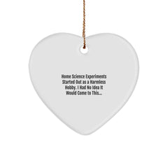 Funny Home Science Experiments Gifts from Family - Heart Ornament for Home Science Experiments Lovers - Christmas Unique Gifts for Home Science Enthusiasts Started Out As A Harmless Hobby - Image 1