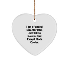 Funny Funeral Director Dad Gifts for Christmas - Heart Ornament from Friends and Family - Image 1