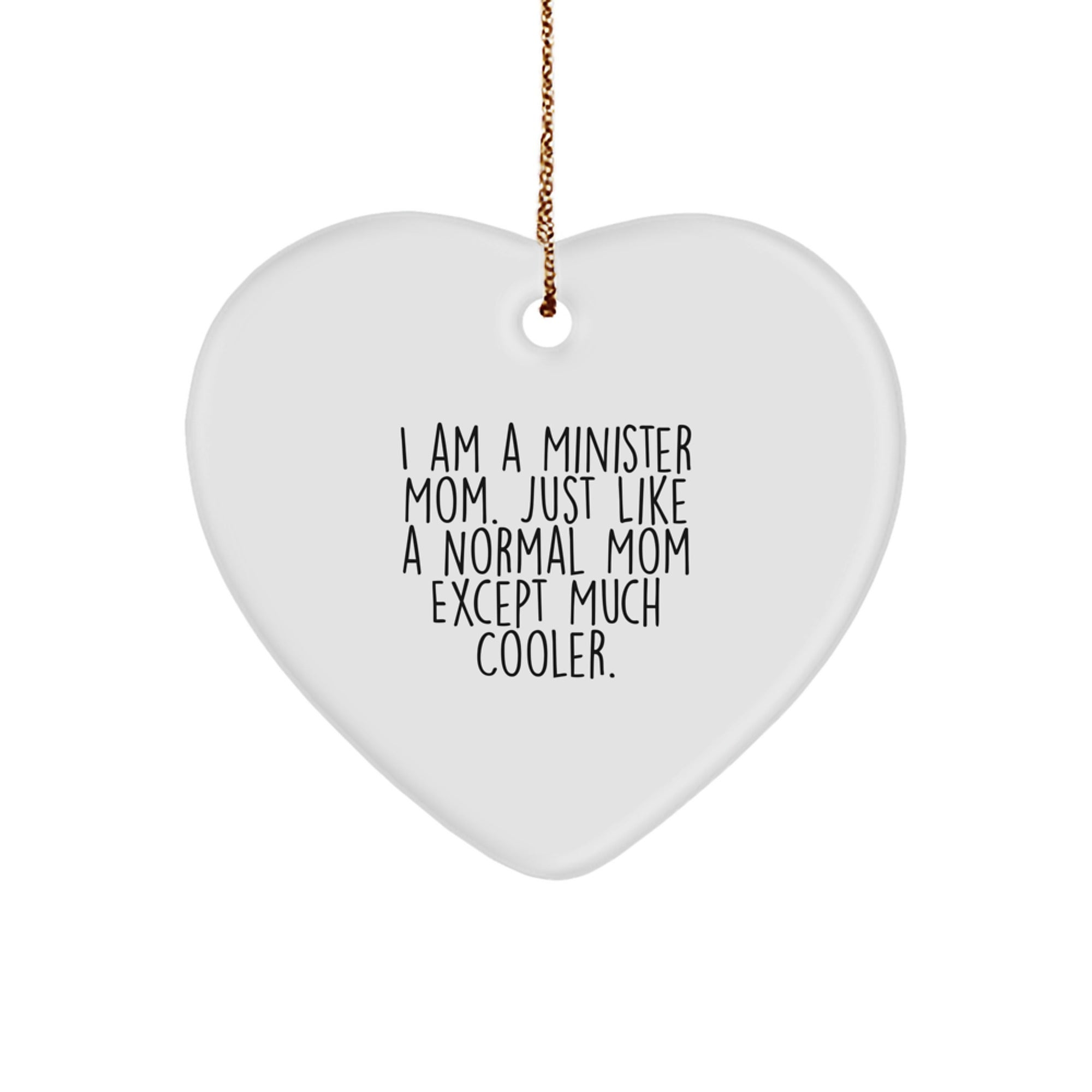 Minister Mom Heart Ornament Gifts from Men to Minister for Christmas - Image 1