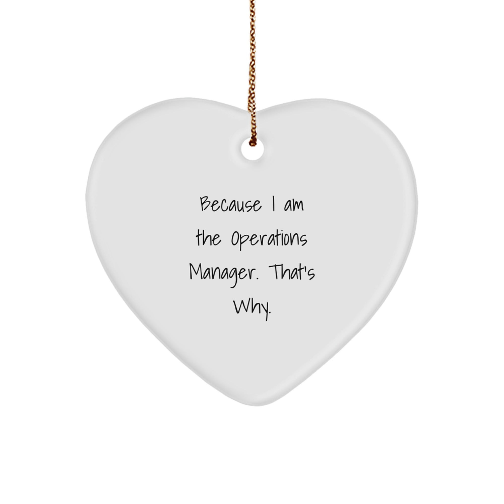 Operations Manager Heart Ornament, Funny Quote, Christmas Unique Gifts from Friends, Gifts for Operations Manager - Image 1