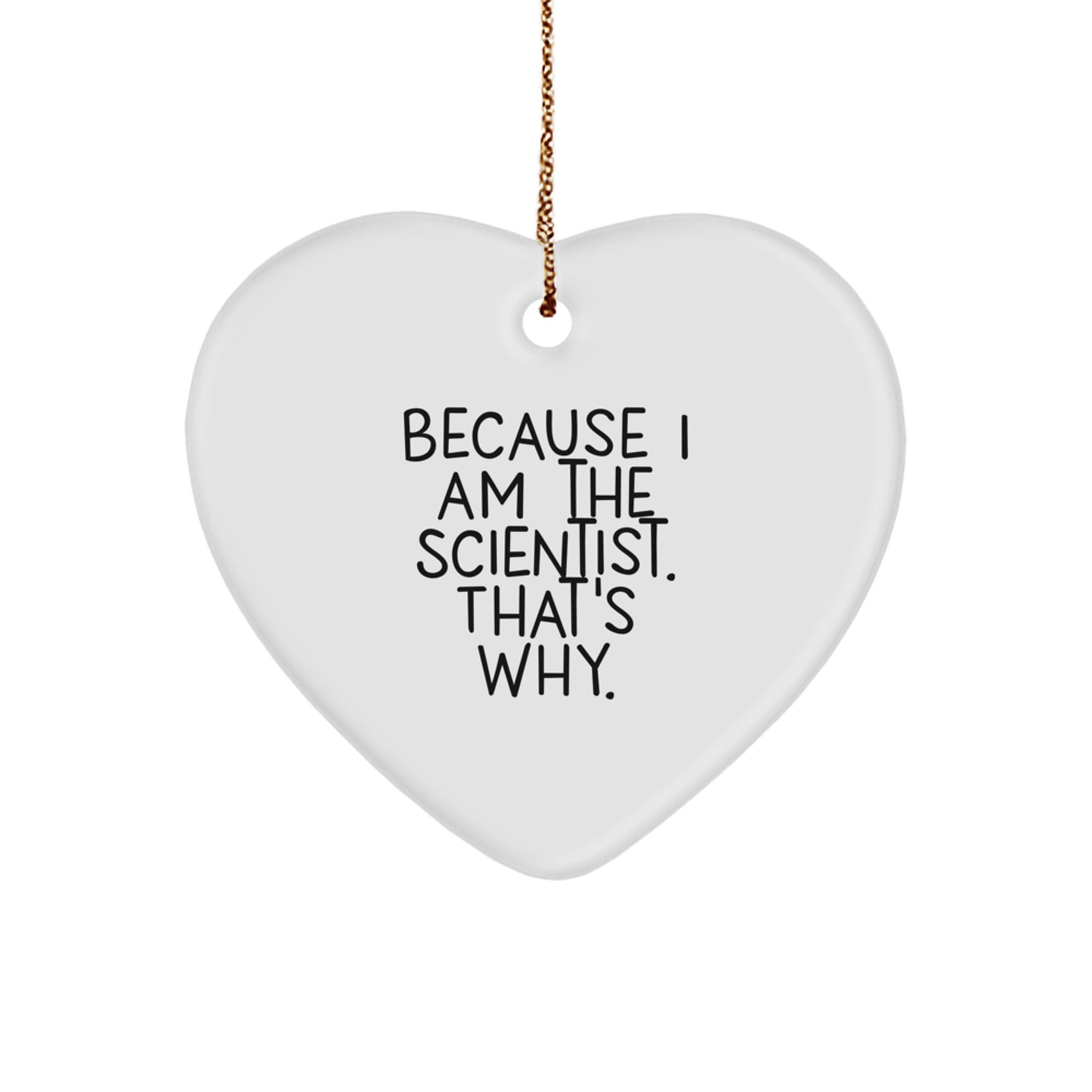 Scientist Heart Ornament Gifts from Men to Friends Because I Am The Scientist That's Why, Unique Christmas Memorable Presents - Image 1