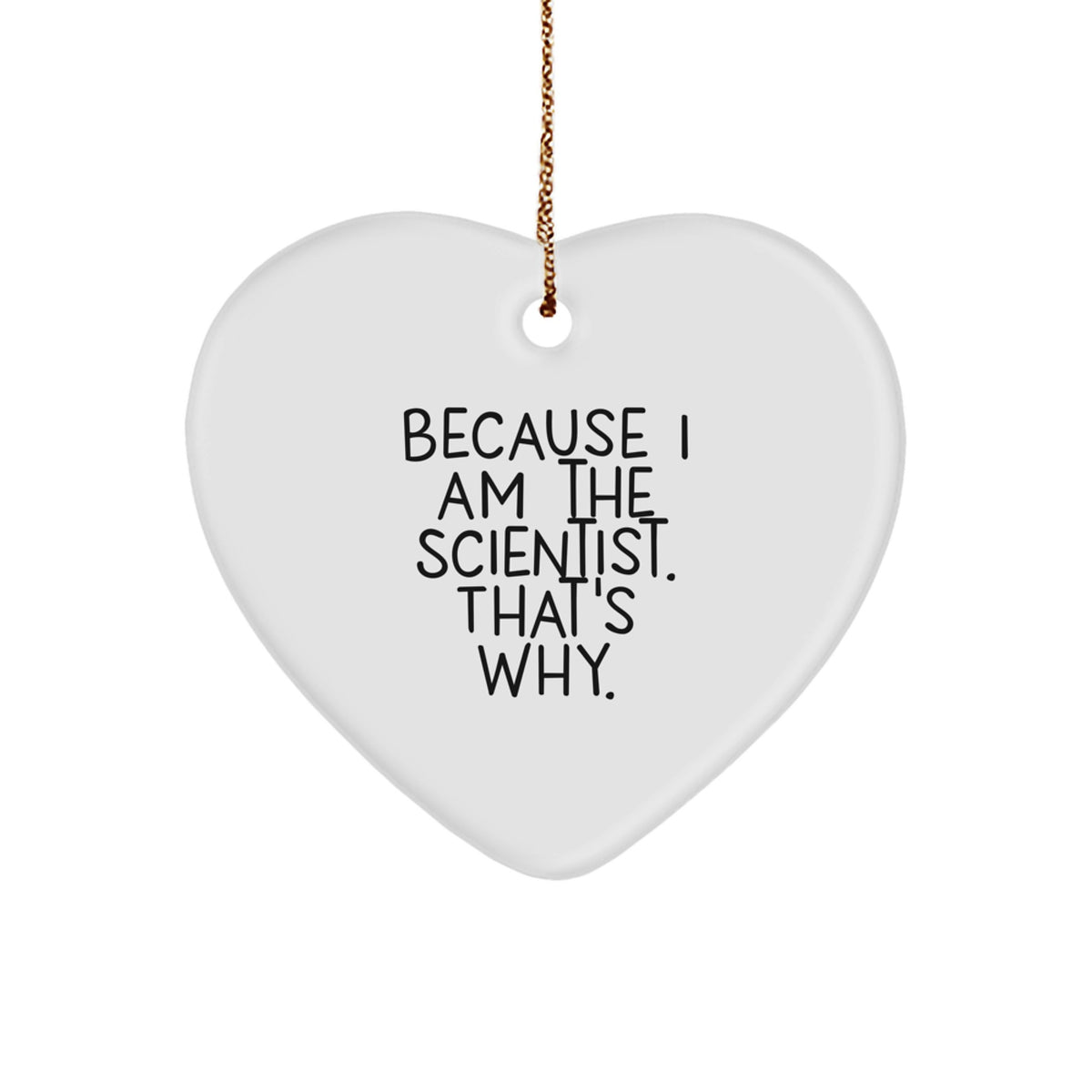 Scientist Heart Ornament Gifts from Men to Friends Because I Am The Scientist That's Why, Unique Christmas Memorable Presents - Image 1