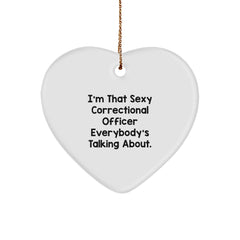 Sexy Correctional Officer Heart Ornament Gifts from Friends for Christmas - Image 1