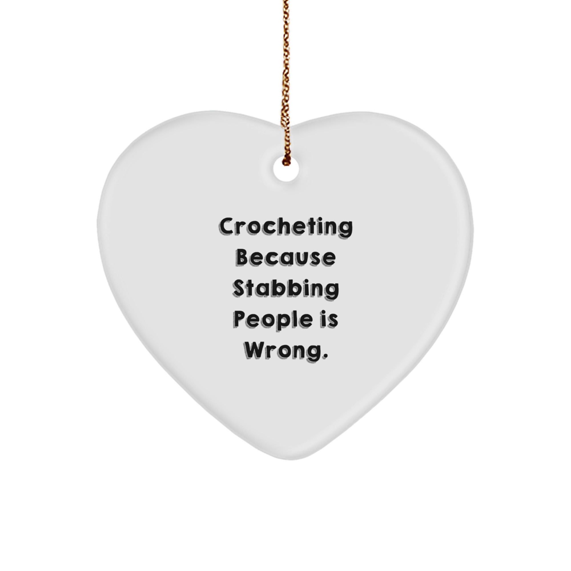 Crocheting Enthusiasts' Delight, Funny Heart Ornament Gifts from Family to Friends, Unique Christmas Memorable Presents - Image 1