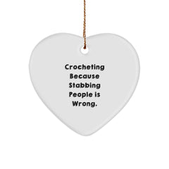 Crocheting Enthusiasts' Delight, Funny Heart Ornament Gifts from Family to Friends, Unique Christmas Memorable Presents - Image 1