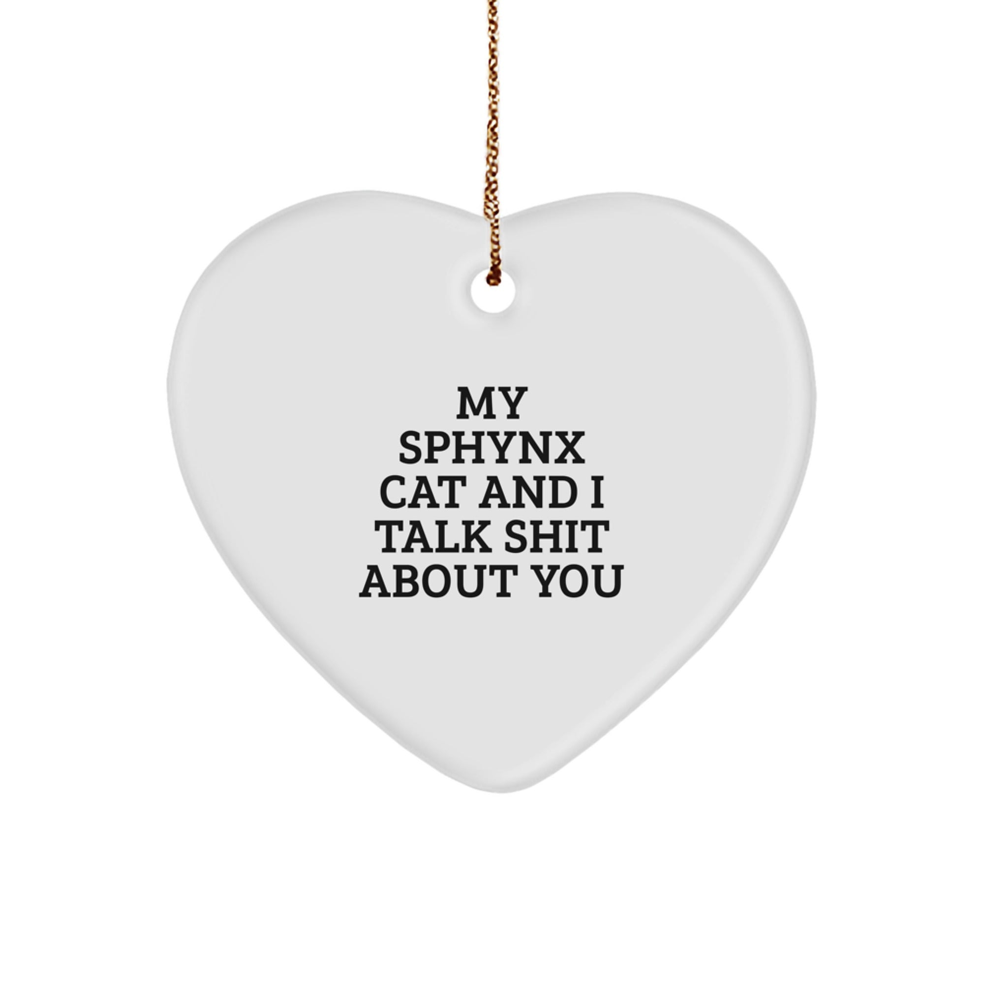 Funny Sphynx Cat Heart Ornament Gifts from Friends Family Men Women Coworkers - Christmas Unique Gifts for Sphynx Cat Lovers - Image 1