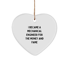 Funny Mechanical Engineer Gifts for Christmas - 'I Became A Mechanical Engineer' Heart Ornament for Him, Her, Friends, Family, Coworkers - Image 1