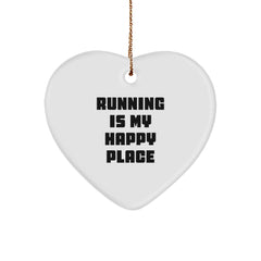 Funny Running Heart Ornaments Gifts from Friends for Running Enthusiasts, Christmas Unique Running Decorations, Inspirational Running Quotes, Heart Shaped Running Gifts - Image 1