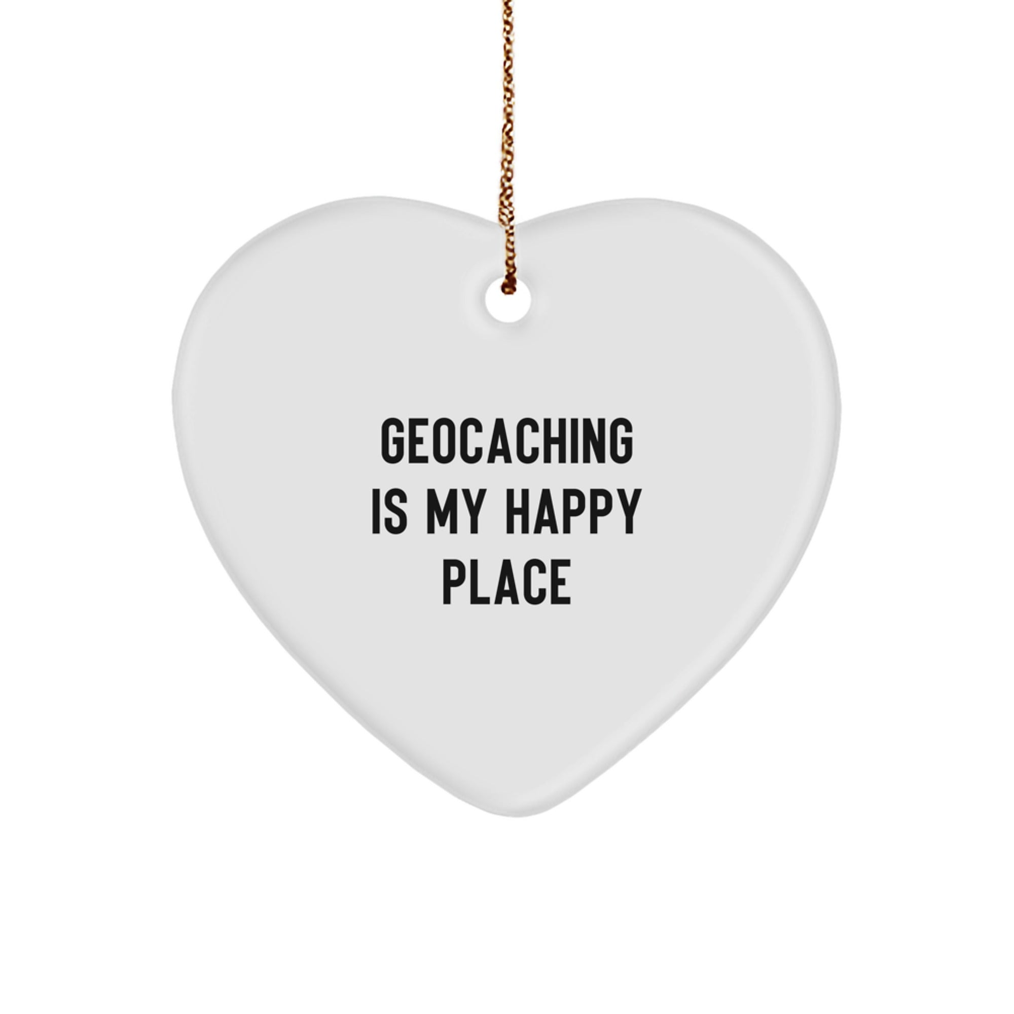 Geocaching Gifts from Men to Geocaching Enthusiasts, Funny Heart Ornament for Christmas Unique Gifts - Image 1