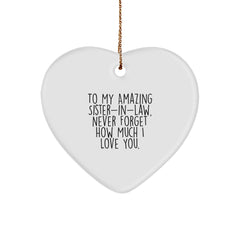 Sweet Sister-in-law Gifts from Men, Women, or Friends - Cute Heart Ornament for Christmas Unique Gifts - Image 1