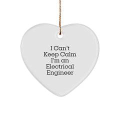 Funny Electrical Engineer Gifts from Friends, Unique Heart Ornament for Electrical Engineer, I Can't Keep Calm I'm An Electrical Engineer Christmas Unique Gifts - Image 1