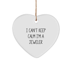 Funny Jeweler Heart Ornament Gifts from Friends - I'm A Jeweler Christmas Unique Gifts for Jeweler - Image 1