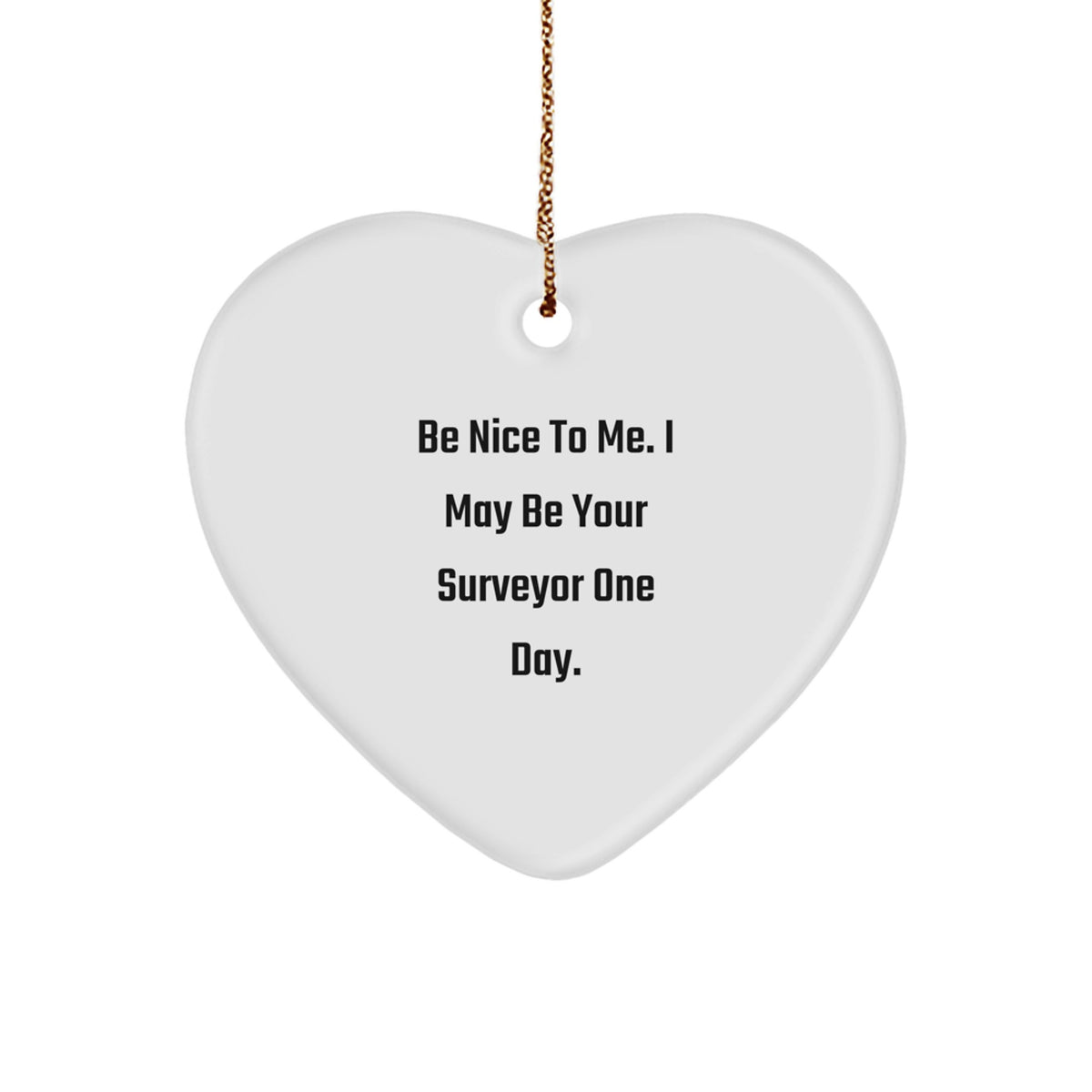 Funny Surveyor Gifts, Heart Ornament, Be Nice To Me - Unique Christmas Memorable Presents for Surveyor Friends and Family - Image 1