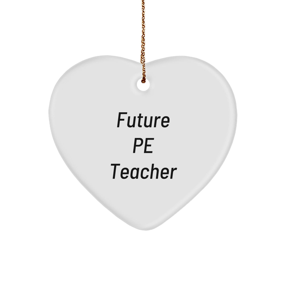 Funny Future PE Teacher Heart Ornament Gifts from Family, Perfect for PE Teacher Men, Women, Friends, Coworkers, or Family Members Christmas Unique Gifts - Image 1