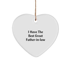 Funny Father-in-law Heart Ornament, Gifts from Men to Father-in-law, Unique Heart Ornaments for Father-in-law, I Have The Best Great Father-in-law Christmas Unique Gifts - Image 1