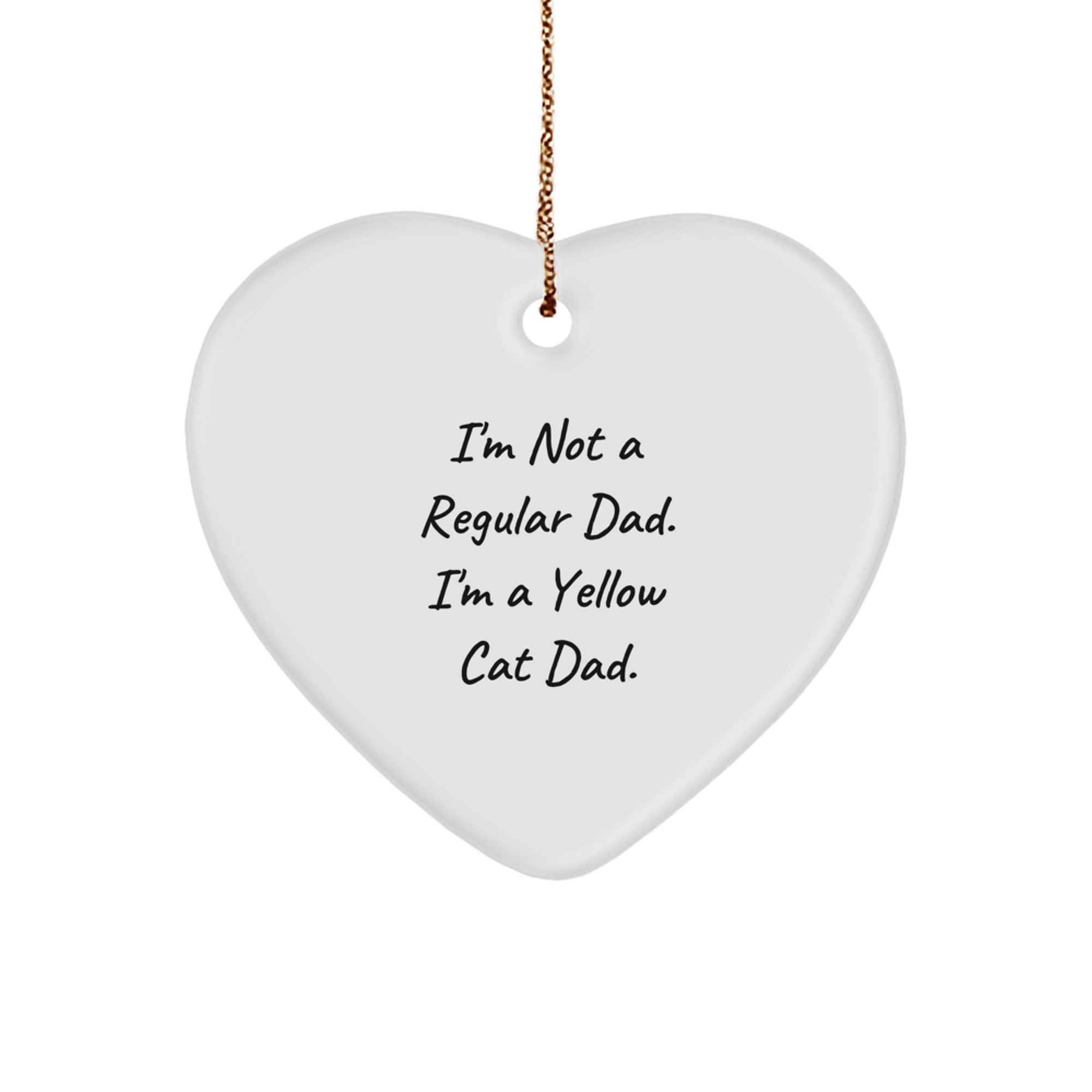 Yellow Cat Dad Funny Heart Ornament Gifts from Family for Yellow Cat Lovers Christmas Unique Gifts - Image 1