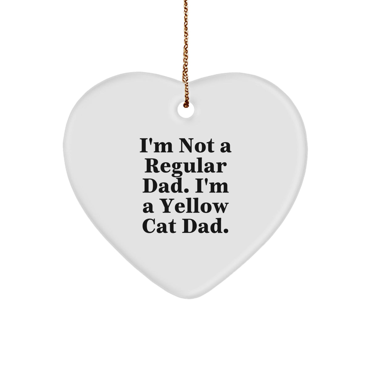 Funny Yellow Cat Dad Heart Ornament Gifts from Men to Family for Christmas Unique Presents - Image 1