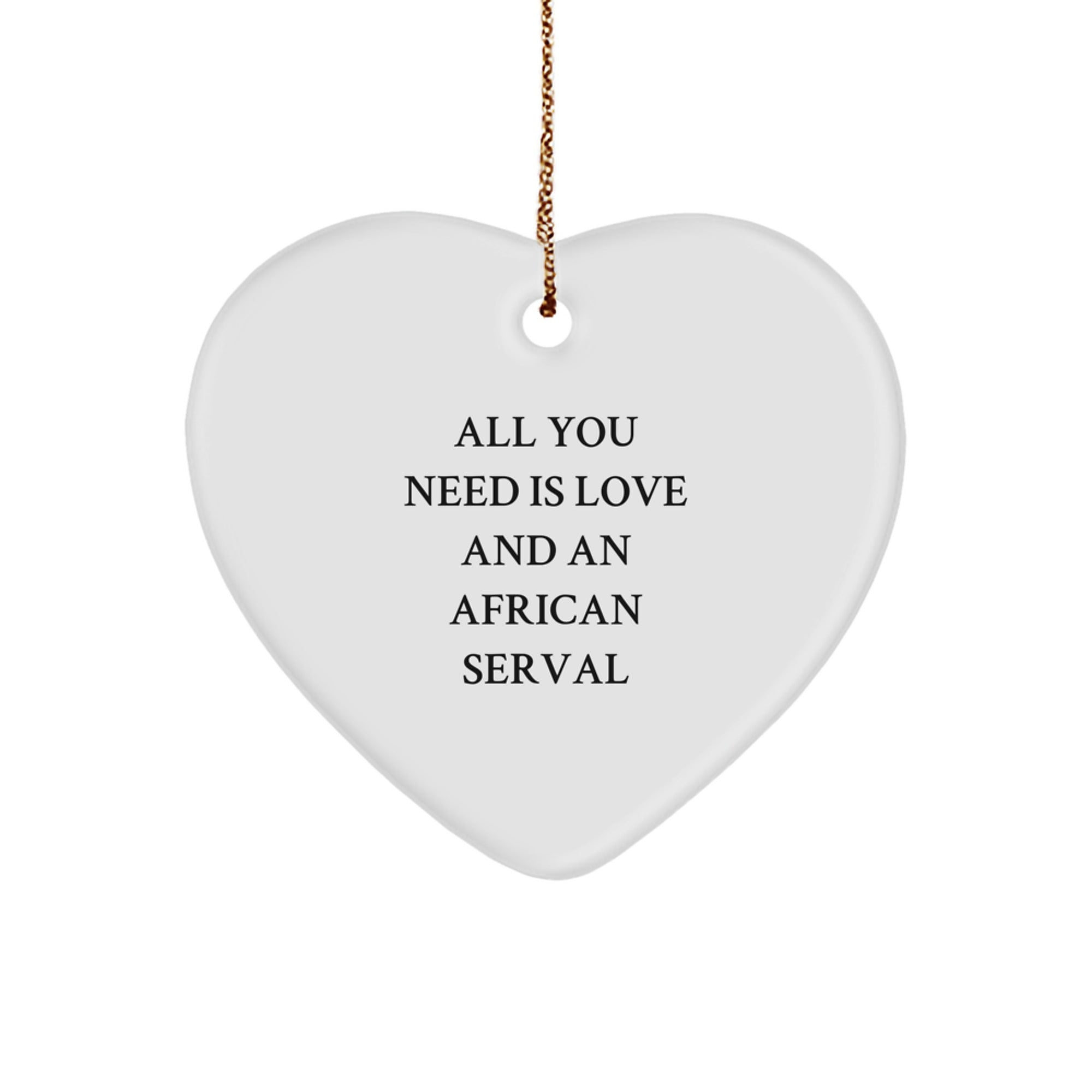 Gifts from Men for African Serval Cat Lovers - Funny Quote Heart Ornament for Christmas Unique Gifts - Image 1
