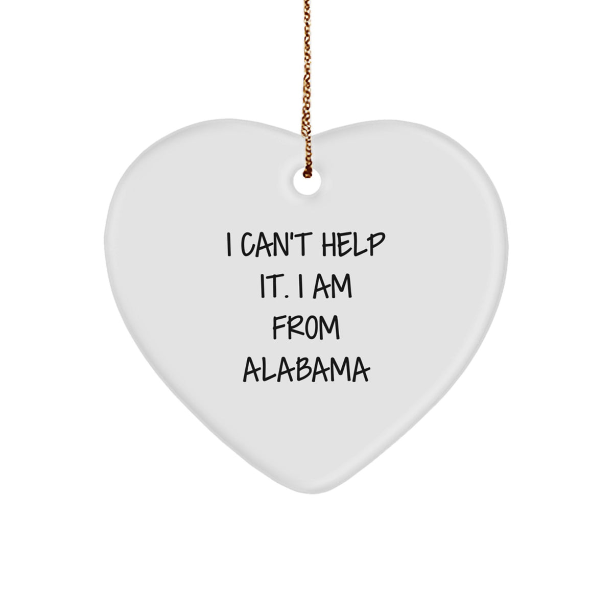 Funny Alabama Heart Ornament Gift from Friends to Family - Christmas Unique Gifts for Alabama Men Women - Image 1
