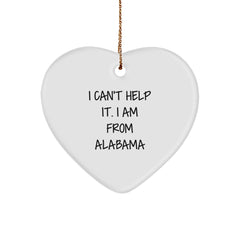 Funny Alabama Heart Ornament Gift from Friends to Family - Christmas Unique Gifts for Alabama Men Women - Image 1