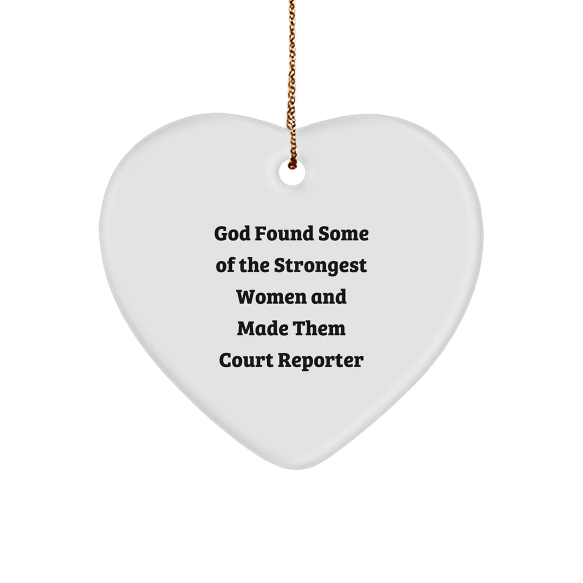 Funny Court Reporter Gifts for Women from Friends and Family - Heart Ornament - Image 1