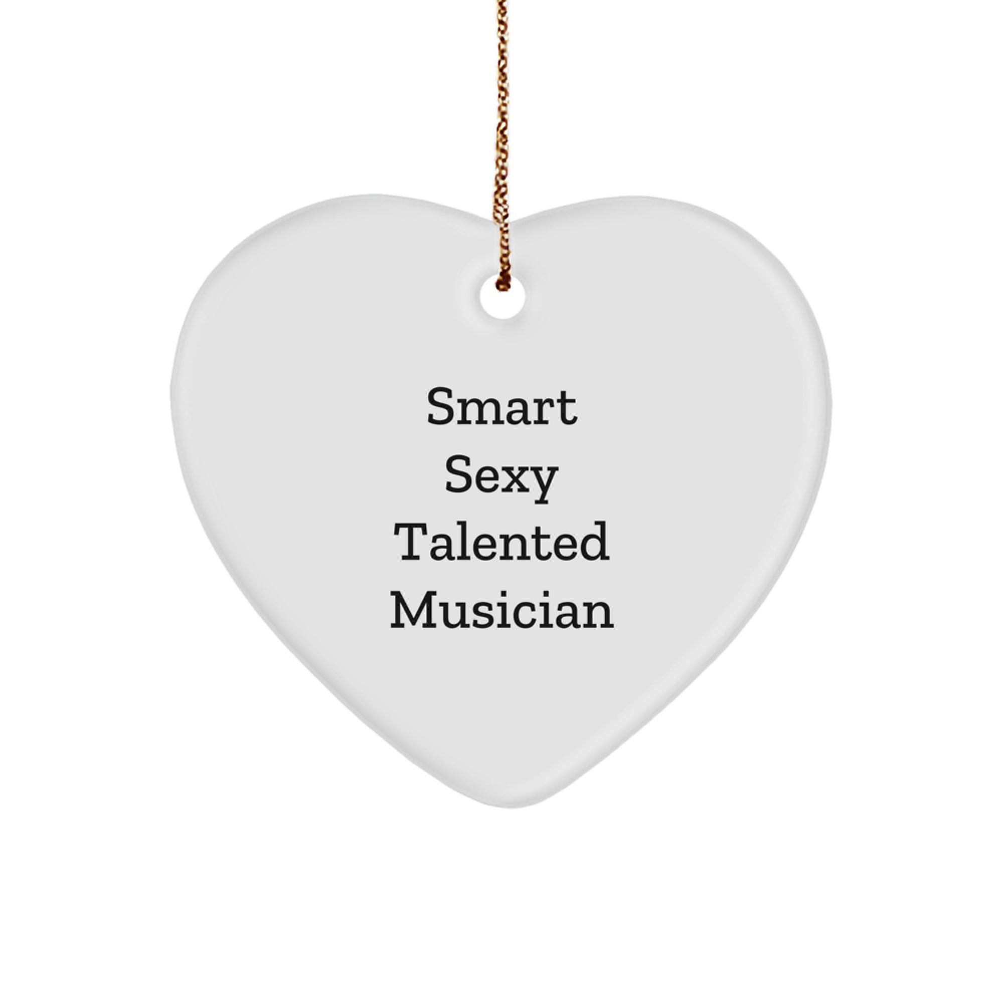 Smart Sexy Talented Musician Heart Ornament Gifts from Friends for Musician, Christmas Unique Gifts - Image 1