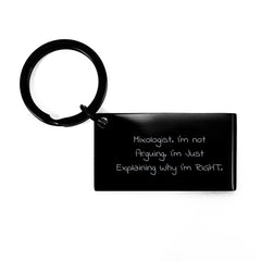 Funny Mixologist Gifts for Men - Christmas Unique Keychain with 'I'm Not Arguing. I'm Just Explaining Why I'm Right.' Quote - Stainless Steel Keychain, Black - Image 1