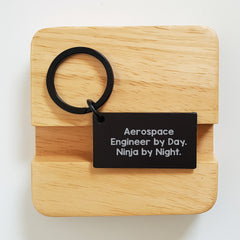 Aerospace Engineer Gifts, Keychain, Funny Quote - Gifts from Family to Men, 'Aerospace Engineer By Day. Ninja By Night.' - Unique Graduation Present - Image 2