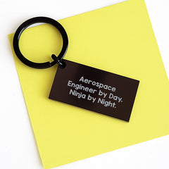 Aerospace Engineer Gifts, Keychain, Funny Quote - Gifts from Family to Men, 'Aerospace Engineer By Day. Ninja By Night.' - Unique Graduation Present - Image 3