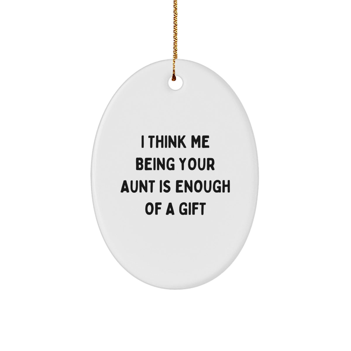 Gifts from Family Members for Aunt Funny Oval Ornament, Christmas Unique Gifts for Aunts, Oval Shaped MDF Board - Image 1