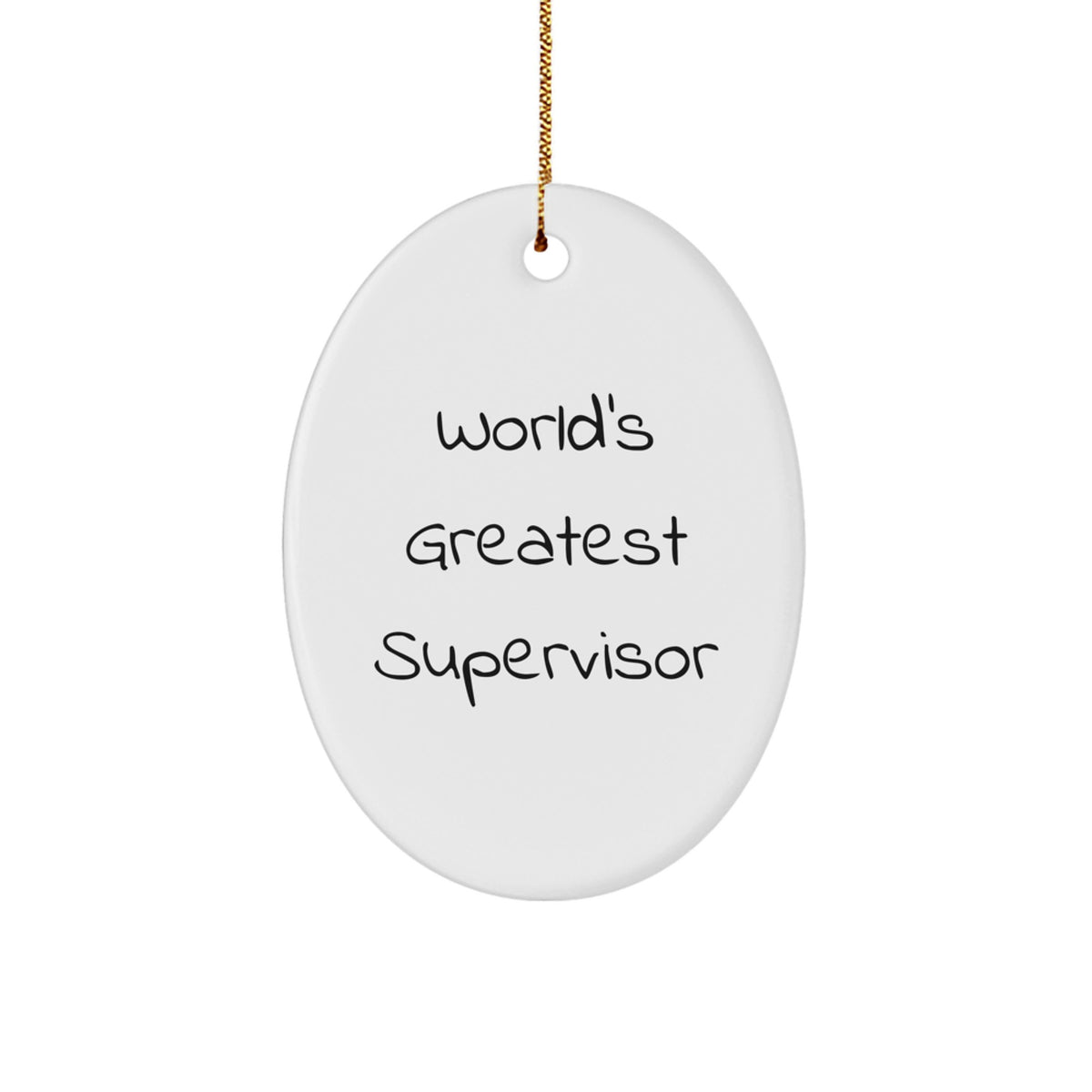 Funny World's Greatest Supervisor Gifts from Friends for Men Oval Christmas Ornament - Image 1