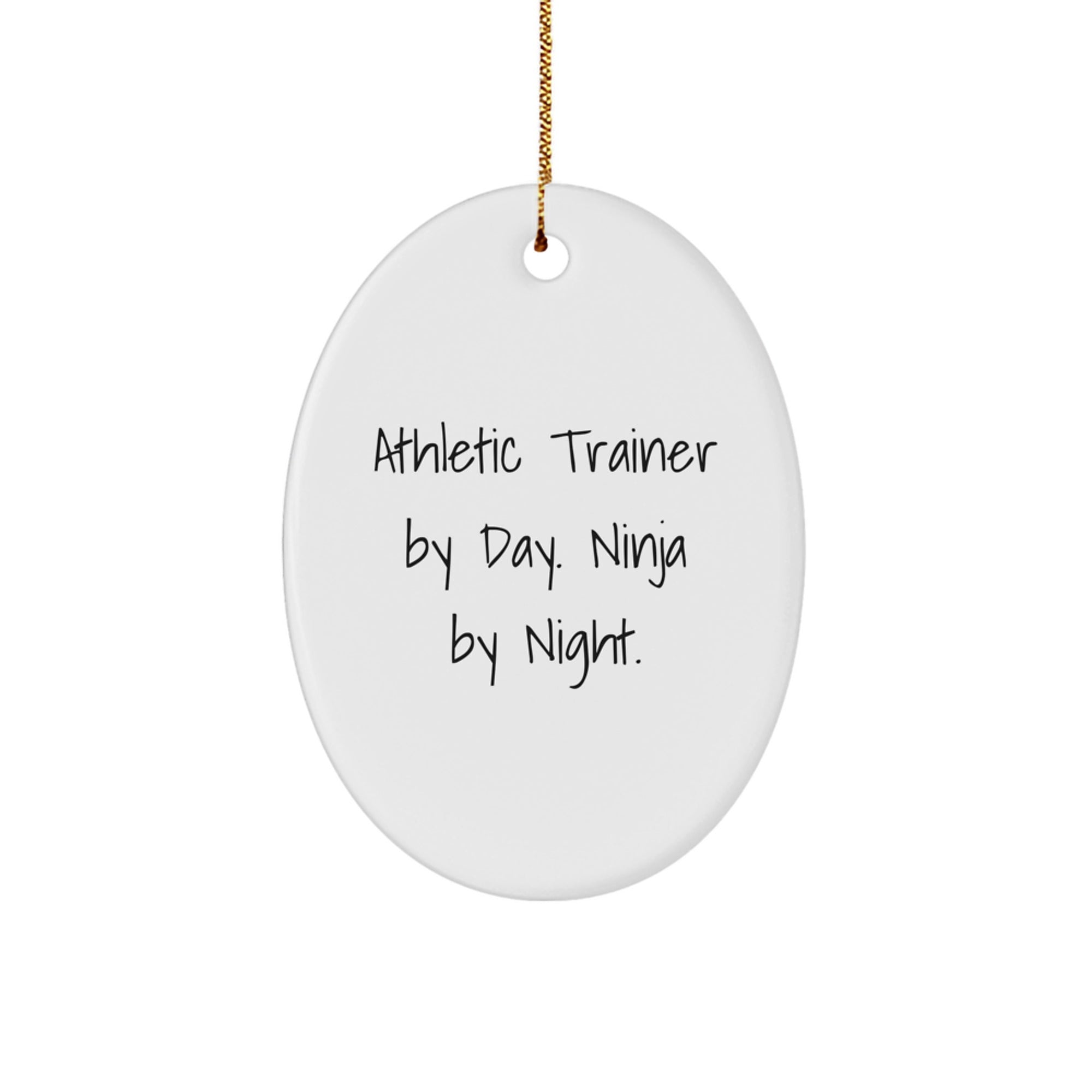Athletic Trainer Gifts from Friends - Oval Ornament 'By Day. Ninja By Night.' - Christmas Unique Gifts - Image 1