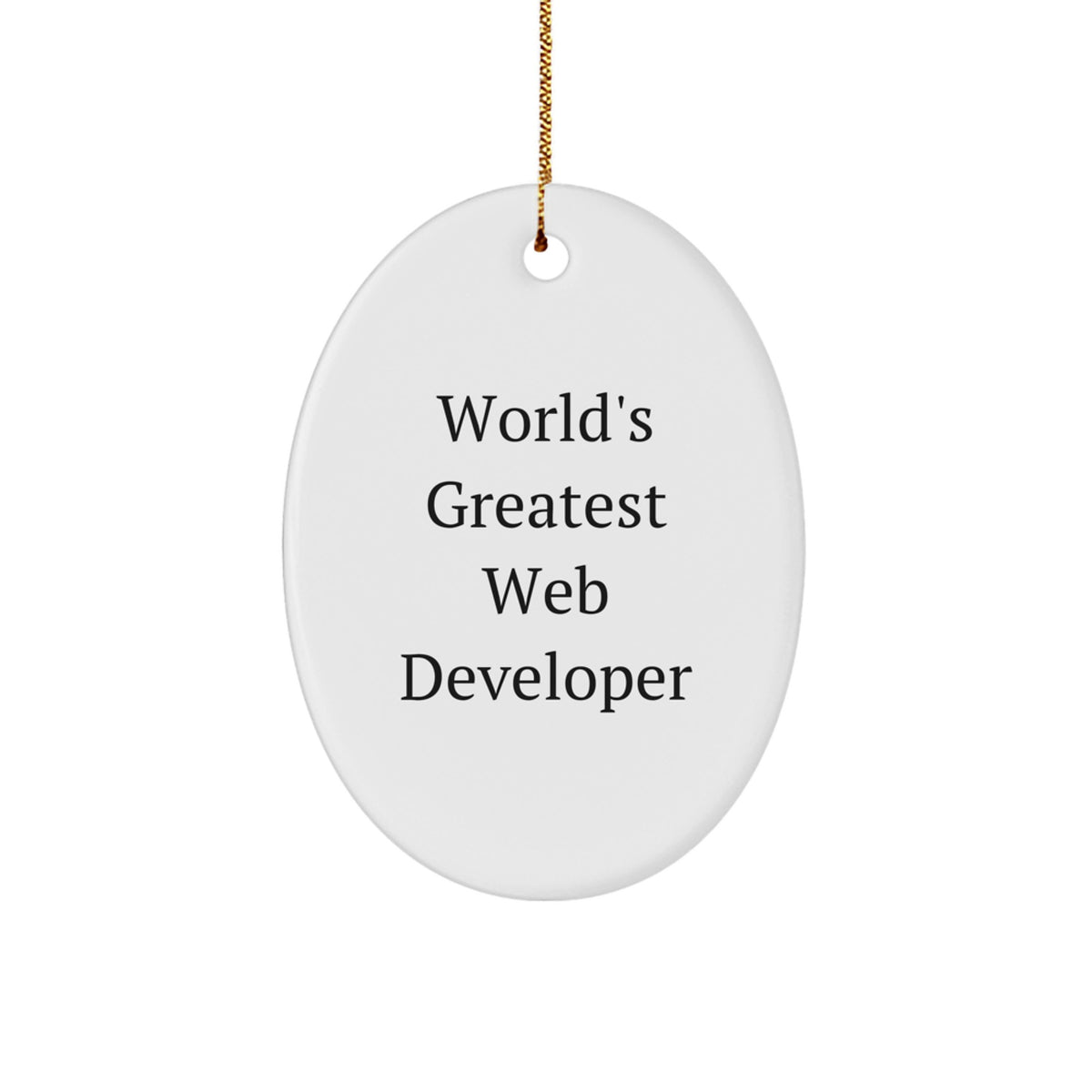 Funny 'World's Greatest' Web Developer Oval Ornament for Friends Gifts from Family - Image 1