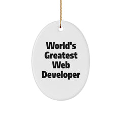 Funny World's Greatest Web Developer Oval Ornament, Gifts from Family for Web Developer, Unique Christmas Unique Gifts - Image 1