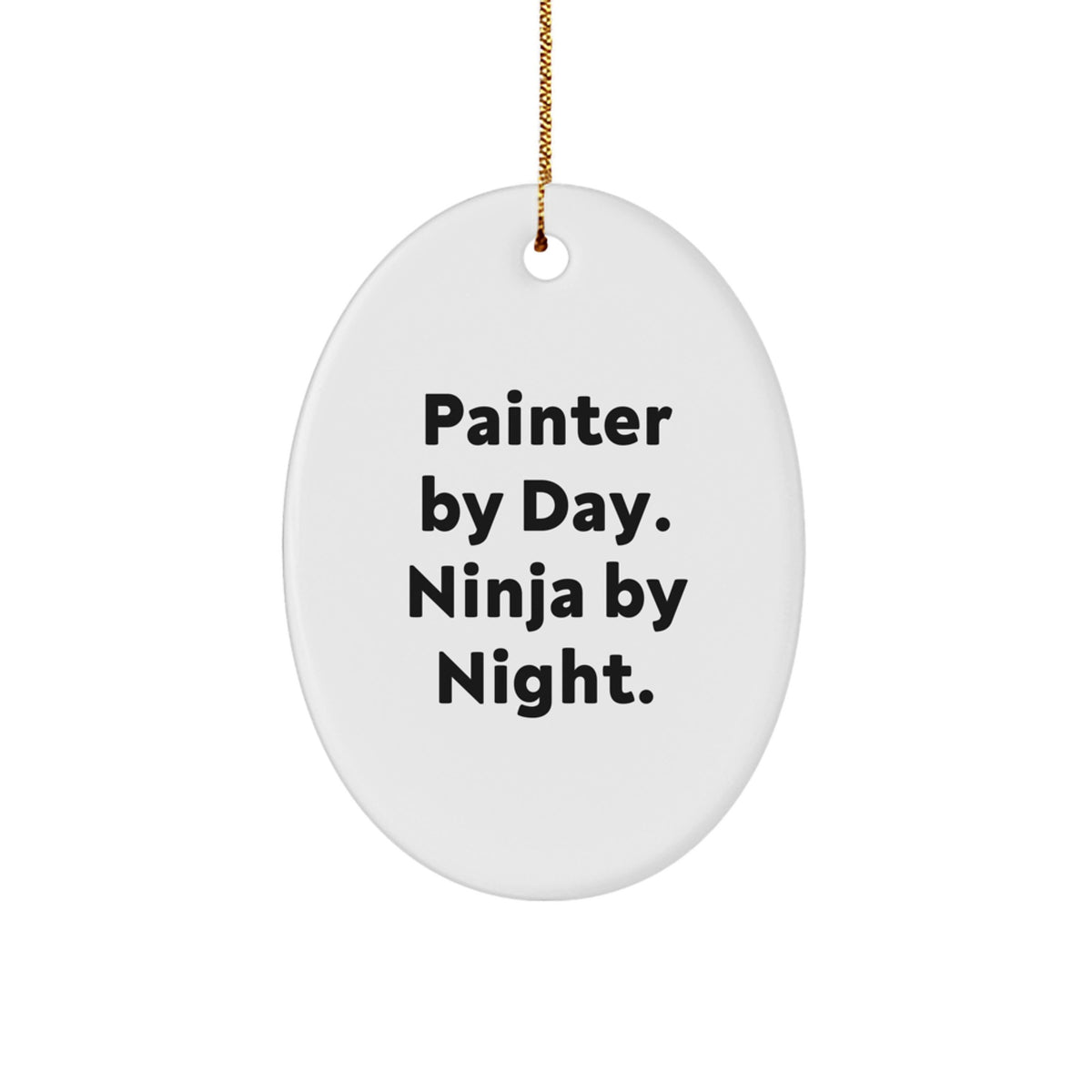 Funny Painter Gifts for Men, Oval Ornament Christmas Unique Presents from Friends - Image 1