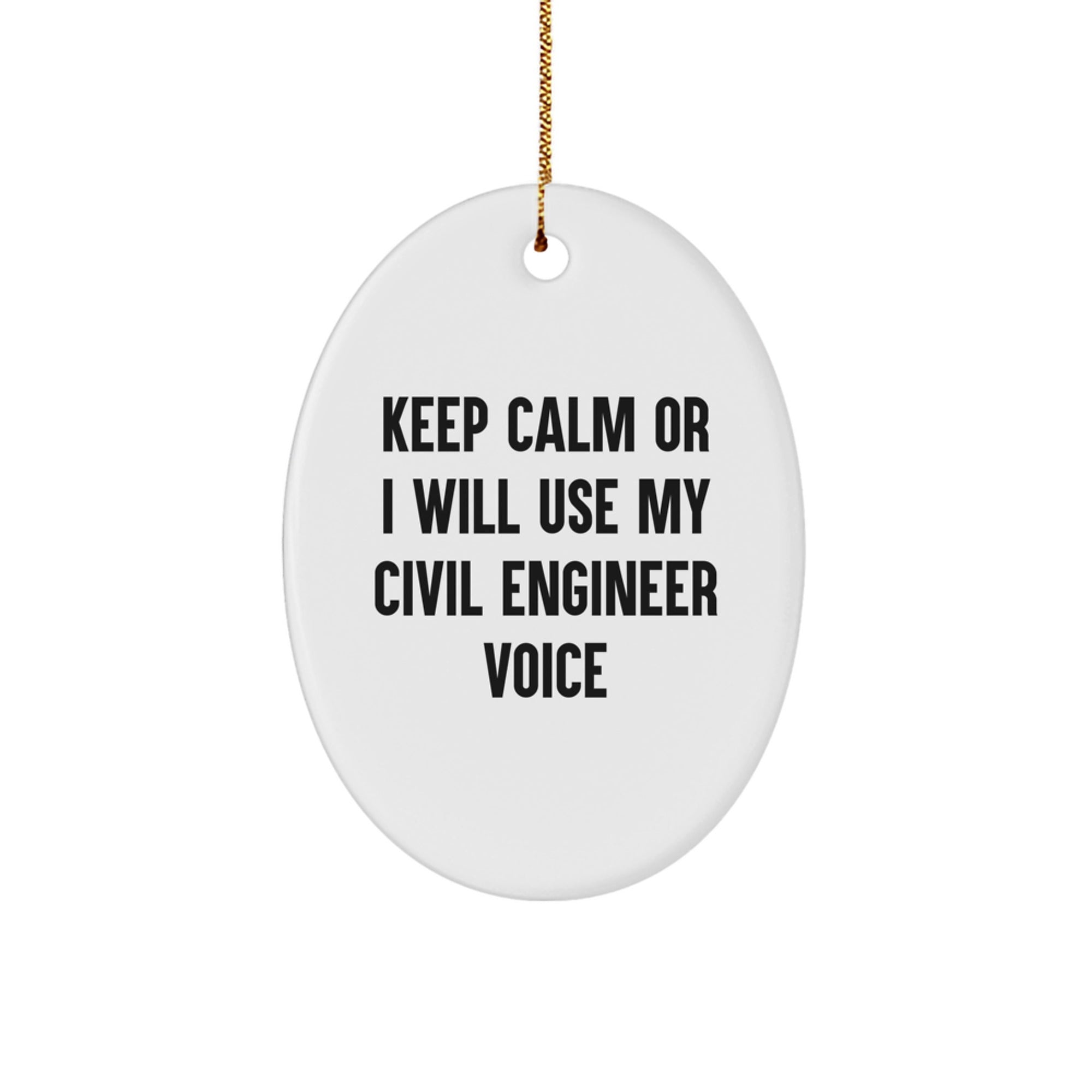Funny Civil Engineer Gifts for Men Christmas Unique Oval Ornaments from Friends - Image 1