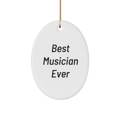 Inspirational Musician Gifts from Friends - Best Musician Ever Oval Ornament for Christmas - Image 1