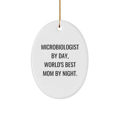 Funny Microbiologist Gifts from Mom - Oval Ornament for Christmas - Image 1