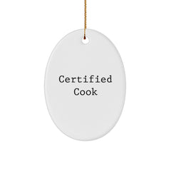 Cook Gifts from Friends - Funny Quote Oval Ornament, Durable MDF, Vibrant Print, Perfect Christmas Unique Gifts for Cook Lovers - Image 1
