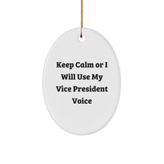 Funny Vice President Oval Ornament Gifts from Men to Office Vice President Friends - Christmas Unique Ornaments - Image 1