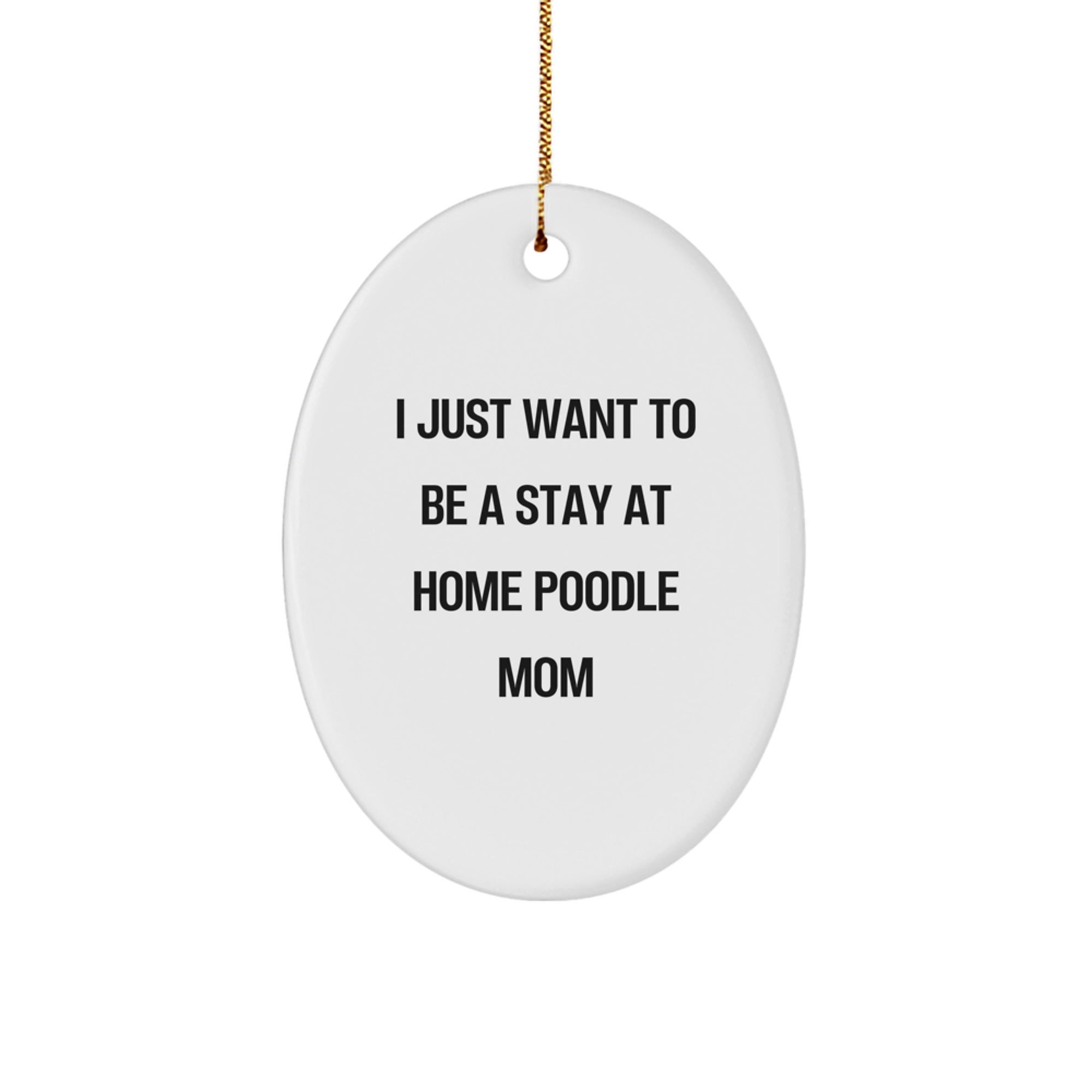 Funny Poodle Dog Mom Gifts for Christmas Oval Ornament, Gifts from Friends, Poodle Dog Lover Home Decor - Image 1