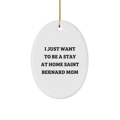 Saint Bernard Dog Mom Oval Ornament Gifts from Family for Christmas - Image 1