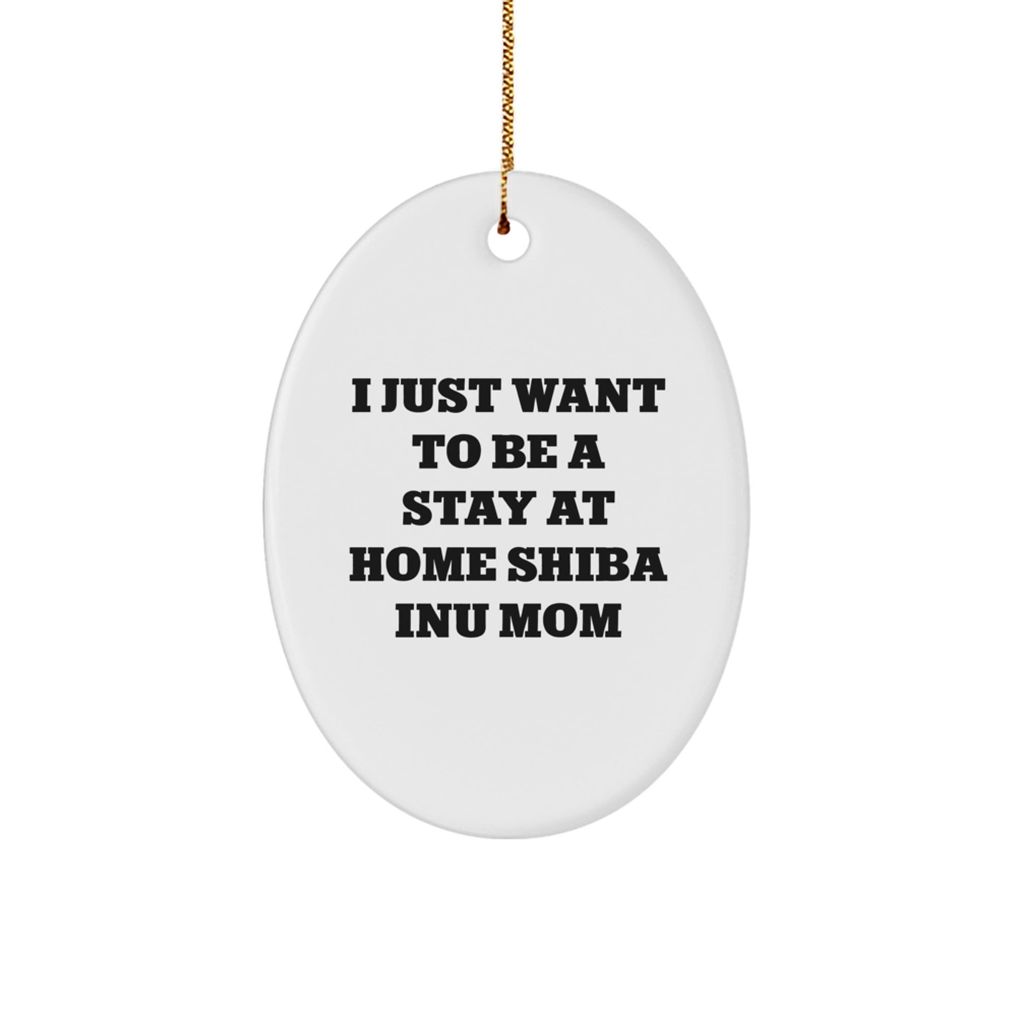 Funny Shiba Inu Dog Gifts from Mom for Christmas Unique Decorations Oval Ornament - Image 1