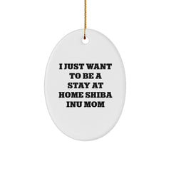 Funny Shiba Inu Dog Gifts from Mom for Christmas Unique Decorations Oval Ornament - Image 1