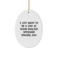 English Springer Spaniel Dad Oval Ornament for Men - Funny Quote Gifts from Family and Friends to English Springer Spaniel Dog Lovers during Christmas Unique Season - Image 1