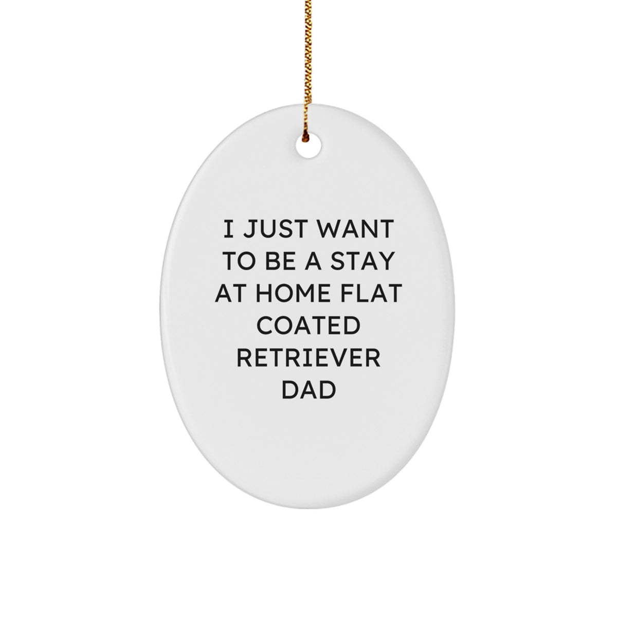 Funny Flat Coated Retriever Dog Gifts Oval Ornament, I Just Want To Be A Stay At Home Flat Coated Retriever Dad Christmas Unique Decorations for Dog Lovers - Image 1