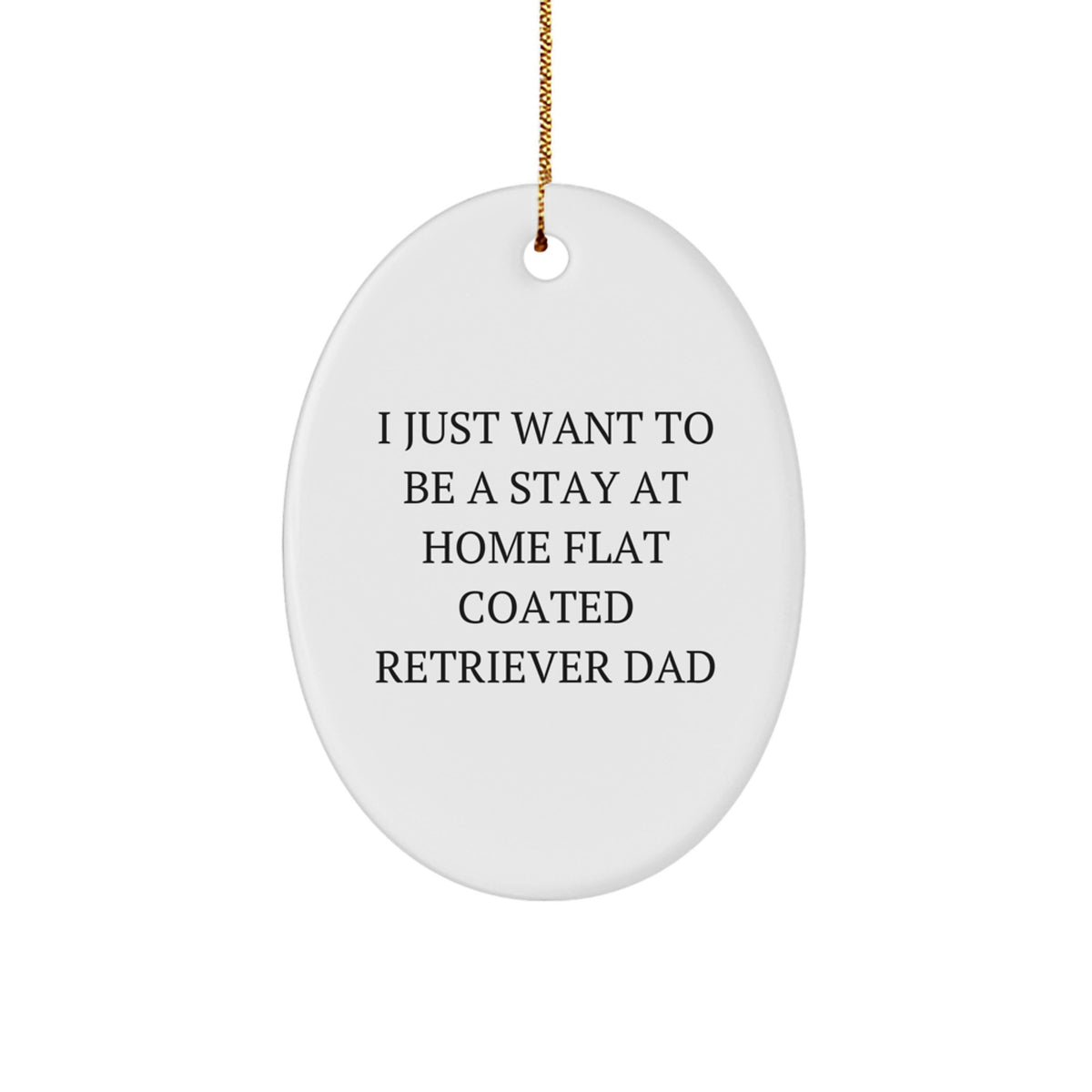 Funny Flat Coated Retriever Dog Gifts for Men - Oval Ornament for Flat Coated Retriever Dad - I Just Want To Be A Stay At Home Dad - Christmas Unique Gifts for Friends - Image 1